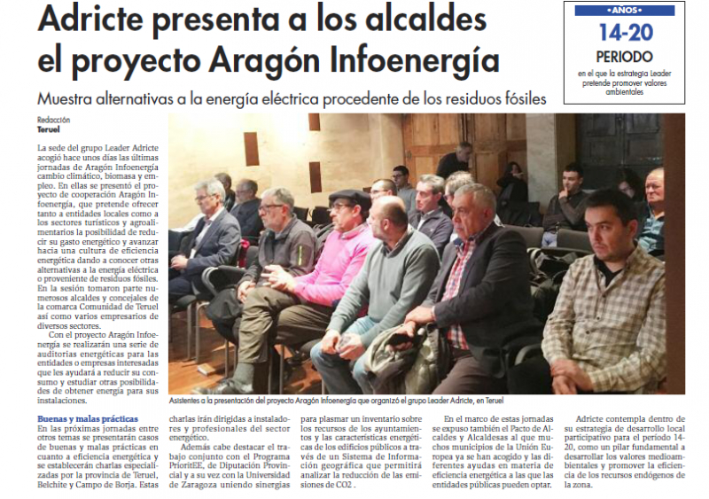 Presentación del proyecto ARAGÓN INFOENERGÍA y PrioritEE en Teruel